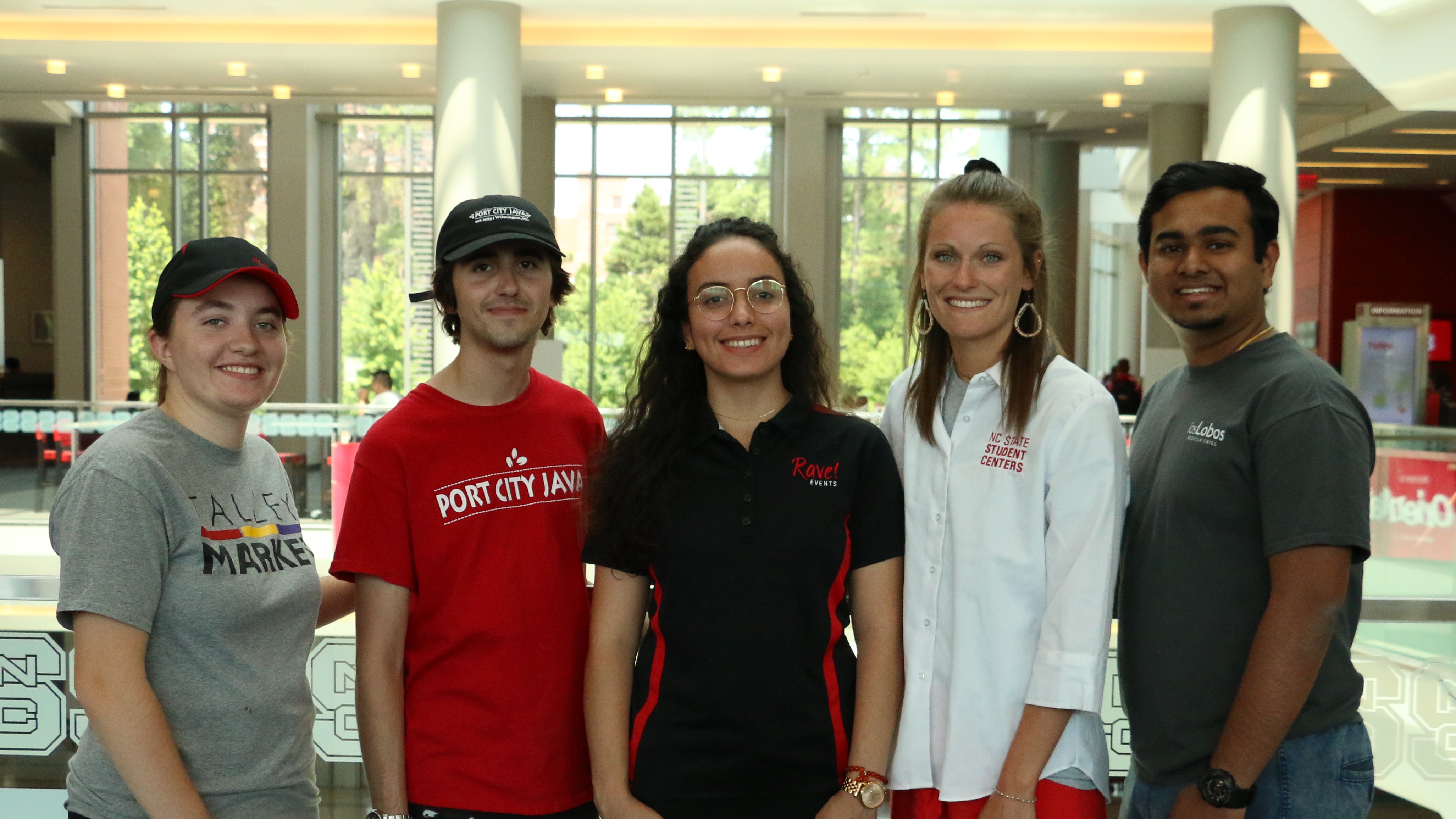 Group of Campus Enterprises student employees in Talley