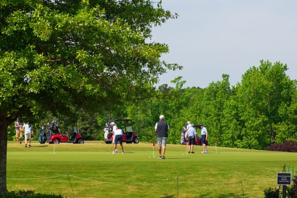 Photo of new practice area at the Lonnie Poole Golf Course